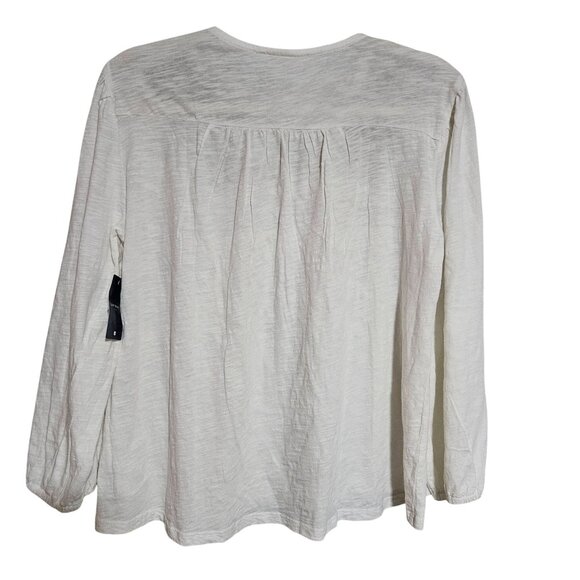 Lucky Brand Women’s Embroidered Top Ivory L Boho Chic Vintage Roadtrip Folk - Picture 3 of 16